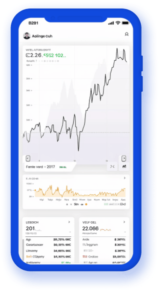 Mobiele portefeuille tracker met real-time cryptostatistieken